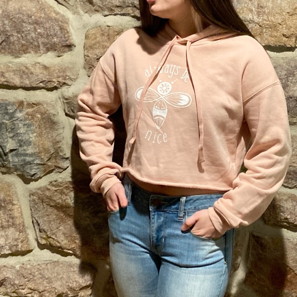 Always be nice cropped hoodie